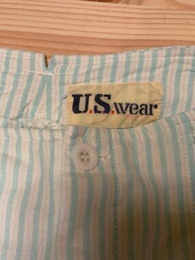 U.S. Wear blue and white striped pants, never worn, circa 70s. sz 9/10, cotton